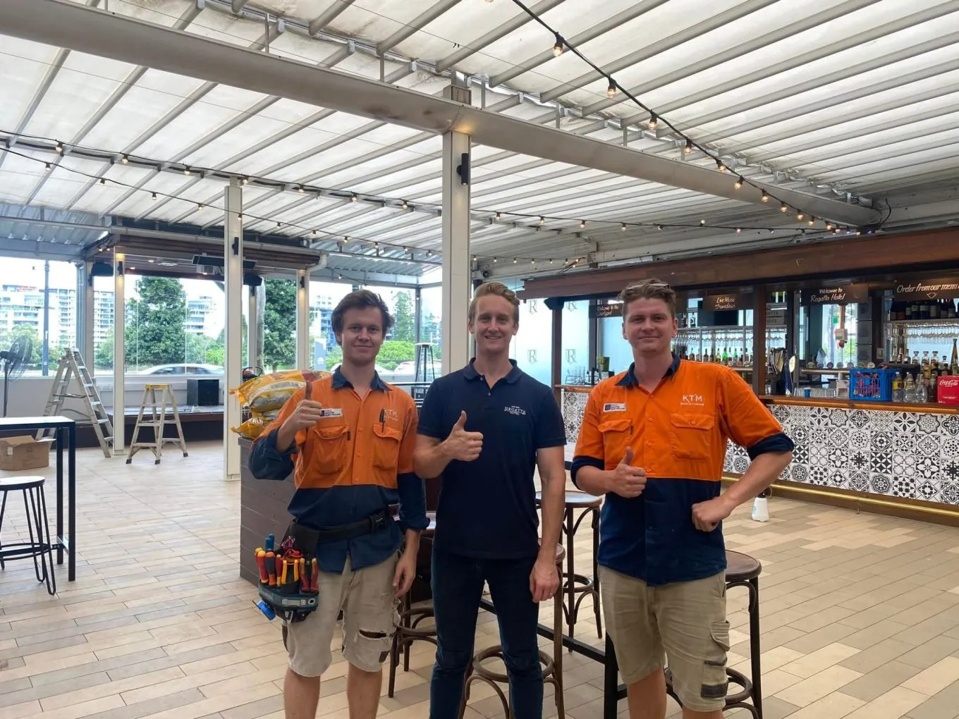 KTM Solutions electricians on a commercial fit-out